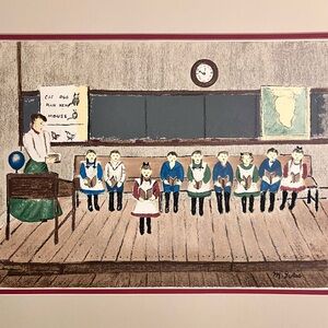 FOLK ART LITHOGRAPH / “The McGuffy Readers" / MARGUERITE ICKIS / Famous Quilter